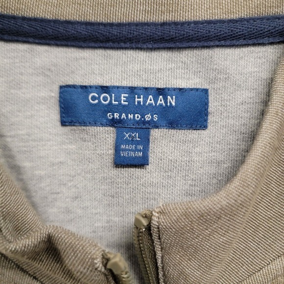 Cole Haan Grand OS Sweater Mens 2XL Zip Performance Jacket Gray Stone Business - Picture 2 of 11